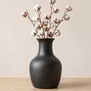 Large Handmade Retro White Ceramic Vase, Height 15.7 inches, Decorative Vase