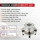 512271 2pcs Rear Wheel Bearing and Hub Assembly for 2003-2008 Mazda 6, for 2007-2012 Lincoln MKZ, for 06 Zephyr, for 2006-2012 Ford Fusion, for 2006-2011 Mercury Milan FWD, 5 Lug w/ABS