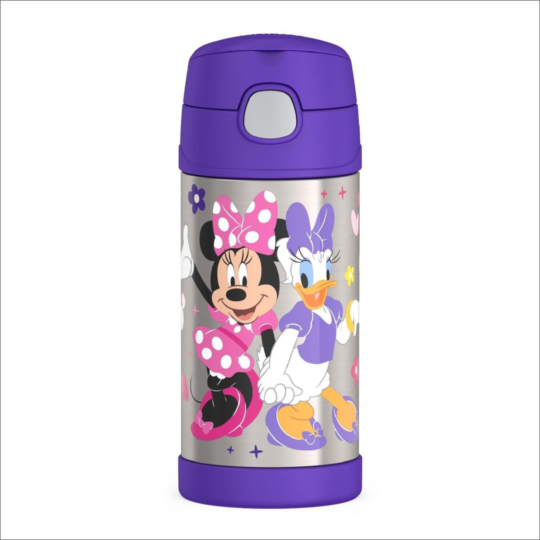THERMOS FUNTAINER 12 Ounce Stainless Steel Vacuum Insulated Water Bottle with Lid, MINNIE MOUSE