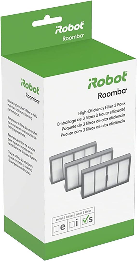 iRobot Authentic Replacement Parts- Roomba s Series High-Efficiency Filter, (3-Pack), White