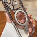 Luxury Plating Glitter Clear Bracket Phone Case Compatible iPhone 17ProMax
