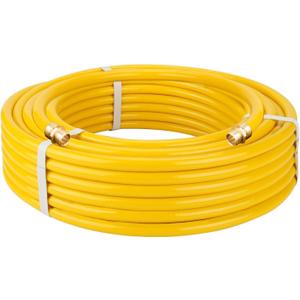 17FT Standard 1/2' Fexible Propane Gas Line Hose, 1/2in Corrugated Stainless Steel Tubing Pipe, Natural Gas Line Propane Pipe Conversion Kit Grill Hose with 2 Male Adapter Fittings
