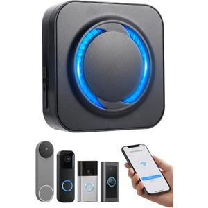Smart WiFi Wireless Doorbell Chime for Ring,Blink,Google Nest - No Wiring,No Range Limits,No Subscription, Work with Alexa, 58 Chimes, 5 Volume, Easy to Setup, Ideal for Multi-Story Houses & Villa (Black)