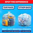 Veska 55-60 Gallon Trash Bags, Large Clear Garbage Bags,150 Bags Bulk Can Liners Perfect for Office, Waste, and Storage Use, Recycling, Yard Waste, and Leaf Collection, Rollaway Bin Liners