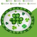 40 Pack St Patricks Day Plates 12 x 10 Inch St Patricks Paper Plates - Green & White Shamrock Large Disposable Dinner Platters for St Patricks Party Decorations