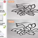Garwarm LED Ceiling Light, Dimmable Modern Flower Shape Flush Mount Ceiling Lamp, 75W Acrylic Petals Ceiling Chandelier Lighting with Remote Control for Living Room Bedroom Dining Room (Black)