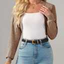 Imily Bela Women's Cropped Cardigan Shrugs | Casual, Long Sleeve, Knit Sweaters, Open Front, Bolero Shrugs for Dresses