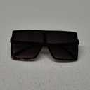 Flat Top Mobster Square Rectangle Oversize Plastic Sunglasses Black Tortoise Smoke