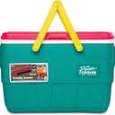 Igloo Coolers Retro Collection, Medium,  Color 36 Can Basket,  Capacity 25 quarts Product Dimensions 13"D x 20"W x 13"H Item Weight 5.5 pounds Special Feature Portable Included Components Retro Picnic Basket 25 (Dark Jade) 