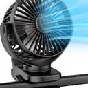 KIDEE Portable Clip on Fan, Small Desk Fan Battery Operated, 360 Rotation, Cute Design, 3 Speed, Mini Table Fan USB Rechargeable, Personal Cooling Baby Stroller Fan for Home Office Outdoor Travel
