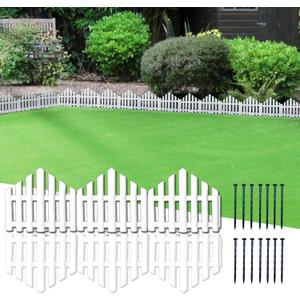 No-Dig Garden Edging Border 13FT Landscape Edging 9.3 Inch Tall for Flower Bed Fence, 14pcs Garden Lawn Edging with Stakes