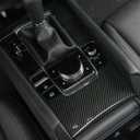 Car Accessories Fit for 2019 2020 2021 2022 2023 2024 2025 Mazda 3 Axela Interior Gear Shift Knob Console Media Panel Cover Trim (Carbon Fiber Style) Stainless Steel 1 PC