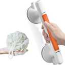 Grab Bar for Bathtubs and Showers, Zynuhmo 12'' Suction Safety Grab Bar with 1PCS Bath Ball Suction Cup Shower Handles No Drilling Handrails for Seniors Elderly Kids Bathroom Assist Support(Orange)