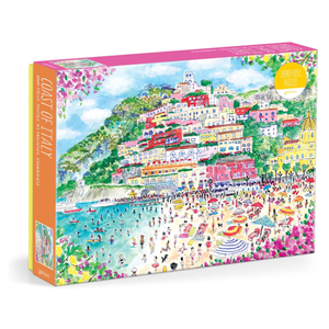Galison Coast of Italy – 1000 Piece Michael Storrings Jigsaw Puzzle Featuring Beautiful Artwork of Positano Italy Summer Beach