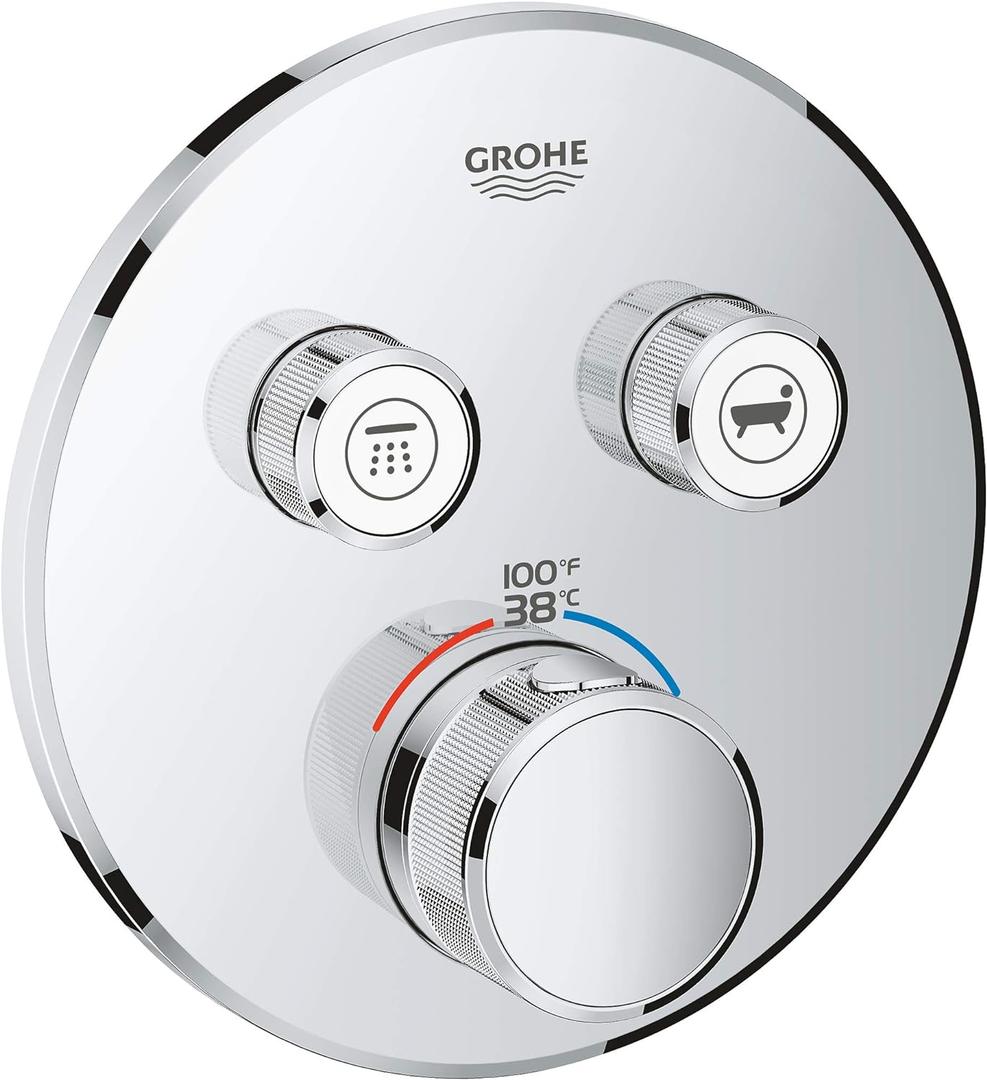GROHTHERM SMARTCONTROL DUAL FUNCTION THERMOSTATIC VALVE TRIM (Without SmartBox, StarLight Chrome)
