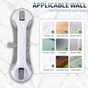 Strong Suction Grab Bars for Shower and Bathroom with 3 Suction Cups, Heavy Duty Safety Handles for Elderly and Seniors No Drill Removable 2 Pack, Waterproof Non-Slip Bath Handr