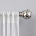 Exclusive Home Curtains ER1015-01 66120 Vine 1" Curtain Rod and Finial Set, 66" -120", Matte Silver