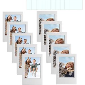 2x3 Mini Picture Frame for Fujifilm Instax Mini 13/12/11/41/40/SE/EVO Classic Polaroid Frames 2.15x3.4 Inches Photo Wallet Sized Picture Frame with Protective Film (Grey) (10 Pack)