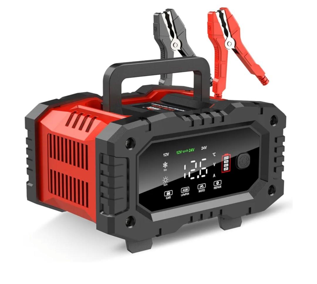 YONHAN Battery Charger 20A 12V/24V LiFePO4 Lead Acid Fully Automatic Battery Maintainer, Car Battery Trickle Charger Automotive w/Repair, Winter Mode, for AGM, STD, Gel, Deep Cycle Batteries