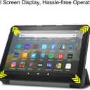 Amazon Fire HD 8 Tablet Case,Tablet Case Fits Amazon Kindle Fire HD 8 & 8 Plus Tablet (812th/10th Generation, 2024/2022/2020 Release) Trifold Stand Cover with Backshell with Auto Wake/Sleep.
