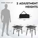 Aluminum Camping Side Table, Compact Folding Outdoor Portable Beach Small Camp Table with Carry Bag and Storage, Picnic, Hiking, Fishing, Grill (Black)