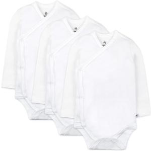 HonestBaby Unisex-Baby 2-pack Long Sleeve Side-Snap Kimono Bodysuits Organic Cotton for Infant Baby Boys, Girls, Unisex, Size 3-6 m