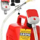 Fuel Transfer Pump with Auto-Stop, 3.8 GPM Battery or USB Powered Cordless Gas Pump, Portable Electric Pump for Gas Can with 51" Hose & 4 Adapters for Gasoline, Diesel, Oil–Spill-Free Refueling