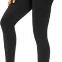 THE GYM PEOPLE Thick High Waist Yoga Pants with Pockets, Tummy Control Workout Running Yoga Leggings for Women (Small, Black)