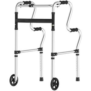 Walkers for Seniors, Folding Walker, Narrow Walkers for Small Spaces, Standard Walker Height Adjustable, Front Wheeled Rolling Walker, Upright Mobility Aid for Seniors and Handicap, Up to 300 Pounds