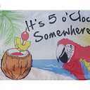 It's 5 o'Clock Somewhere NAUTICAL Flag 18'' x 12'' - Five o'clock flags 30 x 45 cm - Banner 12x18 in for boat - AZ FLAG (navy)