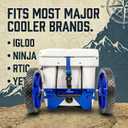 Cooler Wheel Kit for Yeti, RTIC, Igloo and most other brands - Cooler Cart - Easy-to-install Dolly With Wheel Attachment - Durable, Rust-Resistant Powder-Coated Stainless Steel