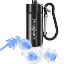 Hearprotek Sleeping Ear Plugs,2 Pairs Ear Plugs (32db & 30db) Ultra Soft Noise Reduction and Hearing Protection earplugs for Side Sleepers, snoring, Travel, Working, Study, Safety (Blue)