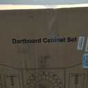 Sisal Dart Board Cabinet Sets, Decorative Dart Boards for Adults [6*Steel Darts] - Wooden Dartboard Cabinet with Integrated Scoreboard for Family Game Rooms