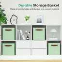 FinishingBo 6-Pack Storage Cubes with Handles & Label Holders Basket, Closet Cube Home Organizer Bins(Green, 10.5*10.5*11 inch)