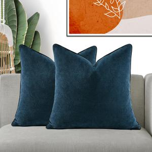 GIGIZAZA Navy Blue Modern 20x20 Pillow Covers, Chenille Throw Pillows Covers Farmhouse Living Room Decorative Couch Cushions Covers Accent Pillowcase