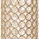 VINCIGANT Gold Crystal Cylinder Flower Vase for Christmas Wedding Holiday Table Centerpieces (10.4"Tall)