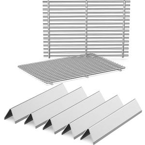 Spirit Grill Replacement Parts for Weber Spirit, 17.5" Grill Grates 15.3" Flavorizer Bars for Weber Spirit 300 & GS4 Spirit II 300, Spirit E-310 E-315 Grills with Front Control, for Weber 7639 7636