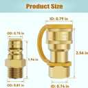 1/2 Inch Natural Gas Quick Connect Fitting for Natural Gas Hose, Propane Quick Connect Fittings, Natural Gas and Propane Quick Connect Set (2 Pcs), Solid Brass