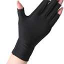 NURCOM Compression Arthritis Gloves, Carpal Tunnel, Tendinitis, Tendonitis, Single Glove for Left & Right Hand, Open Finger Black Large