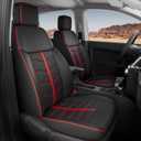 FREESOO Seat Covers for Ford Ranger Seat Covers, Custom Fit Ranger SuperCrew5 XL 2021 2022 2023 & XLT/Lariat 2019 2020 2021 2022 2023, Waterproof Leather Seat Cover, Black & Red