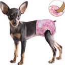 Pet Soft Dog Diapers Female, Disposable Female Dog Diaper, Doggie Diapers for Cat Puppy with Adjustable Foam Tail Hole(Pink, 12M)