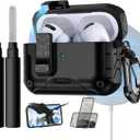 Lerobo for AirPods Pro 3 Case,Compatible with Apple Airpod Pro Case 3rd Generation with Phone Stand, Magnetic Lock & Cleaner Kit - Shockproof Hard Protective Cover Compatible with MagSafe,Black