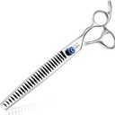 JASON 8" 26 Tooth Chunkers Shears for Dogs Ergonomic Cats Grooming Scissors Texturizing Blending Thinning Shear Pets Trimming Kit with Offset Handle Sharp Comfortable Scissor