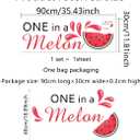 One in a Melon Decal,Watermelon Themed Kids Party Supplies Decorations for Baby Shower,1st Birthday Party Decor,Watermelon Style One in a Melon Backdrop Sticker