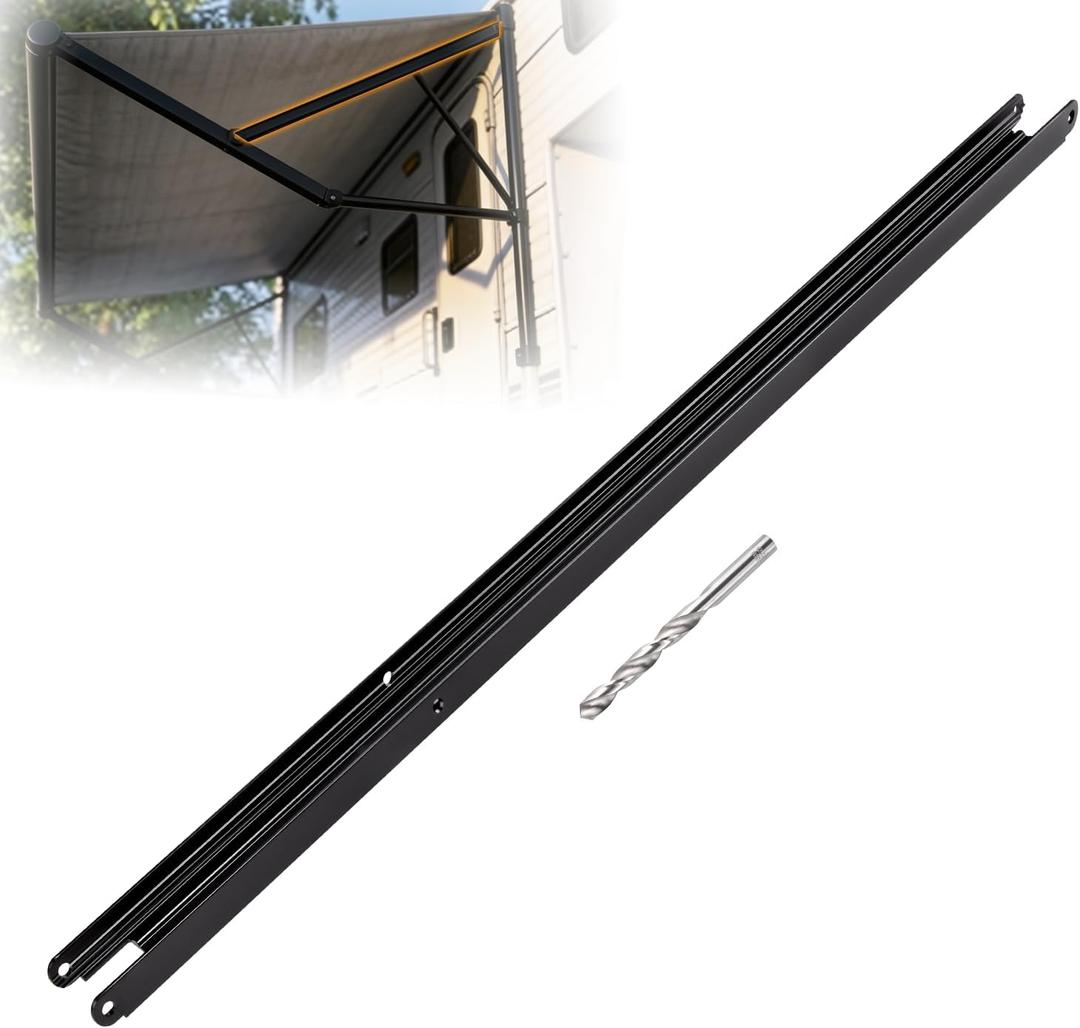 383152 RV Awning Inner Drive Arm 50" Compatible with Solera Regal 69" Awning Arm Assemblies, Black Aluminum Rail, 50"x 1.75", Rust-Resistant Powder-Coated
