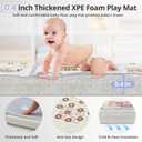 Noonkty 59x59 Foldable Foam Baby Play Mat for Floor, Babies Activity Tummy Time Playmat, Kids Non Toxic Foam Thick Play Mat for Baby, Toddlers, Waterproof & Anti-Slip Crawling Mats,Elephant,59x59x0.4