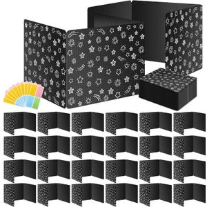 Black 24-Pack Desk Dividers for Students, Waterproof Plastic Study Carrel Divider, Durable Testing Dividers for Classroom Teacher Supplies, Easy to Clean Privacy Shield Folder Boards for Student Desk