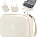 K&F CONCEPT Digital Small Camera Case, Compact Waterproof Small Camera Bag, Lightweight Camera Sling Bag for CCD/Sony DSCW800/DSCW830/Canon PowerShot - Beige