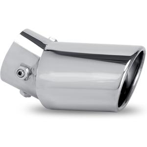 Dsycar Universal 1.5-2.25 Inch Adjustable Inlet Exhaust Tips, Bolt-On Design Chrome Plated Stainless Steel Exhaust Tailpipe Tips (Silver Curved)