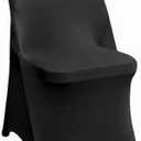 100 Pcs Black Folding Chair Cover Washable Removable Universal Fitted Chair Cover Protector for Wedding Party Banquet Holidays Celebration Decoration Chair Covers